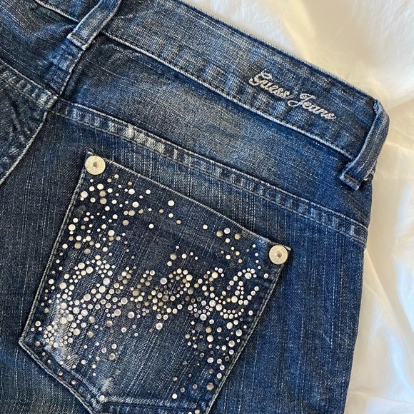 Guess Jeans with crystal embellishments, boot cut, slim fit. Sz 27 - Picture 7 of 9